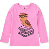 Studious Graphic Print Crew Neck Long Sleeve T-Shirt, Pink