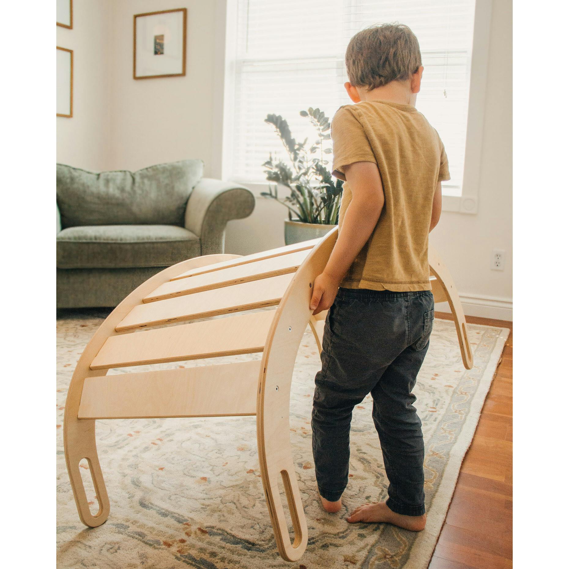 Kids Wooden XL Rocker & Climber Play Arch