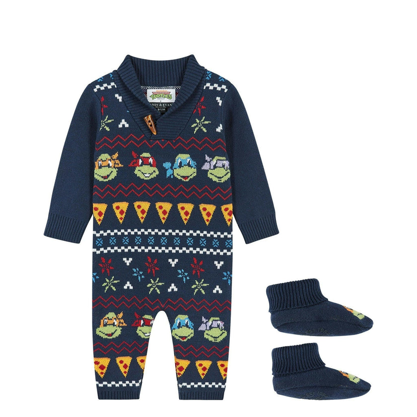 TMNT® X Andy & Evan® Fair Isle Icon Sweater Romper