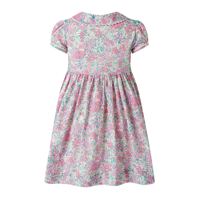 Pink Floral Button-Front Dress