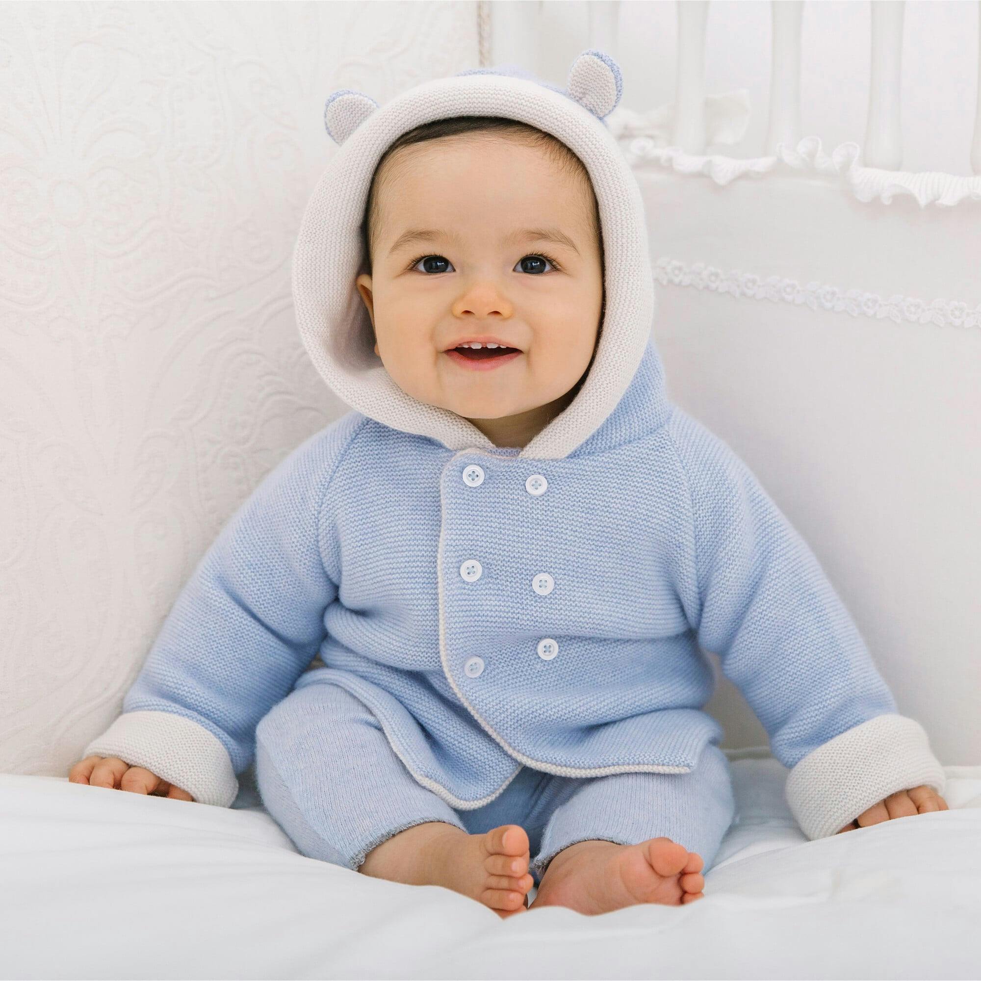 Baby Teddy Coat in Pale Blue