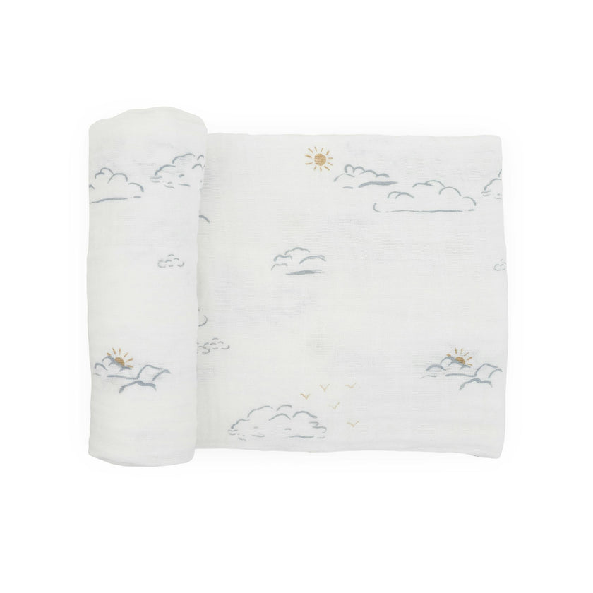 Cotton Muslin Swaddle Blanket - Partly Cloudy