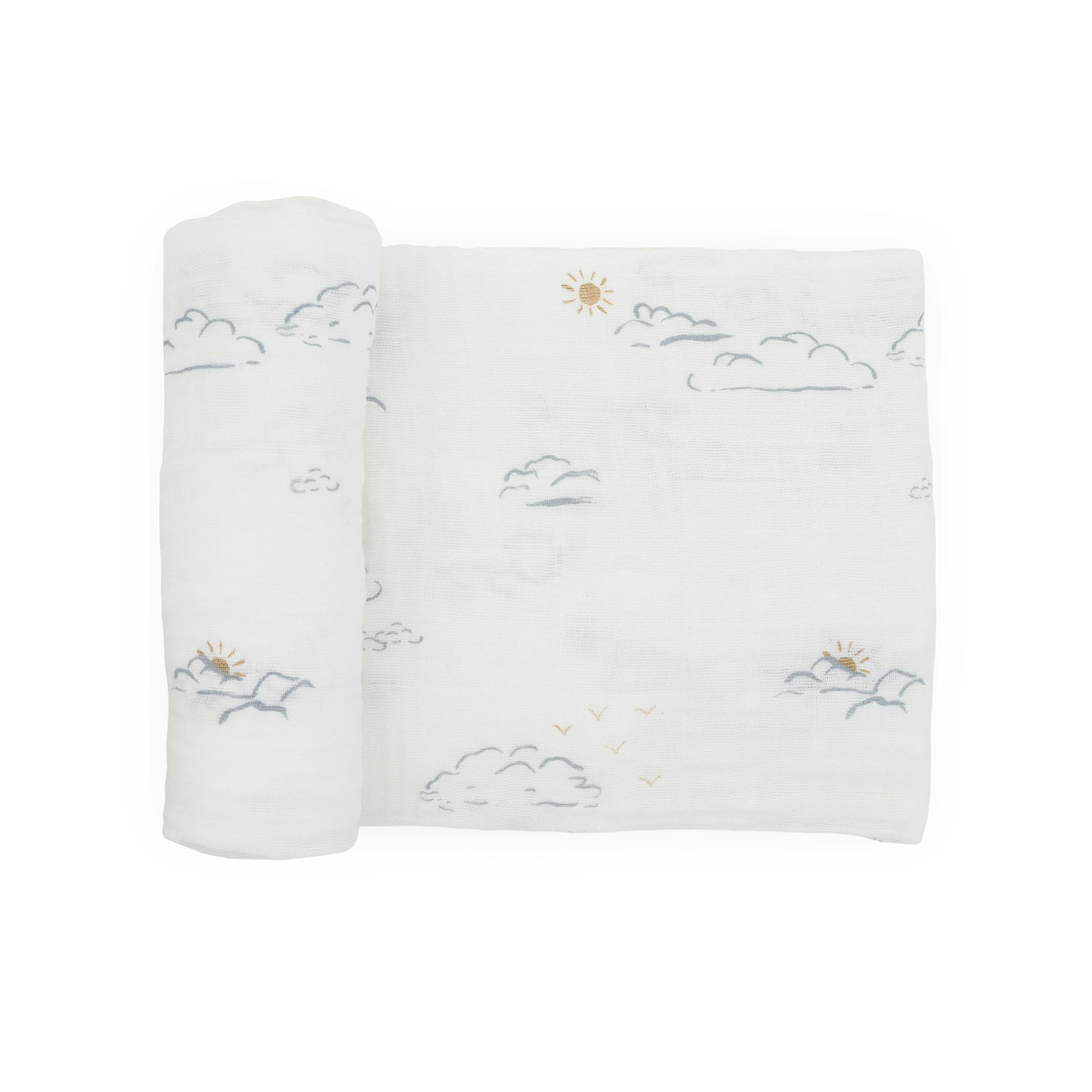 Cotton Muslin Swaddle Blanket - Partly Cloudy