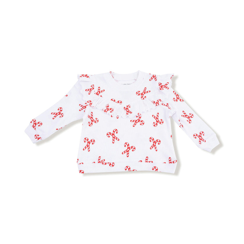 Candy Canes - V Ruffle Top