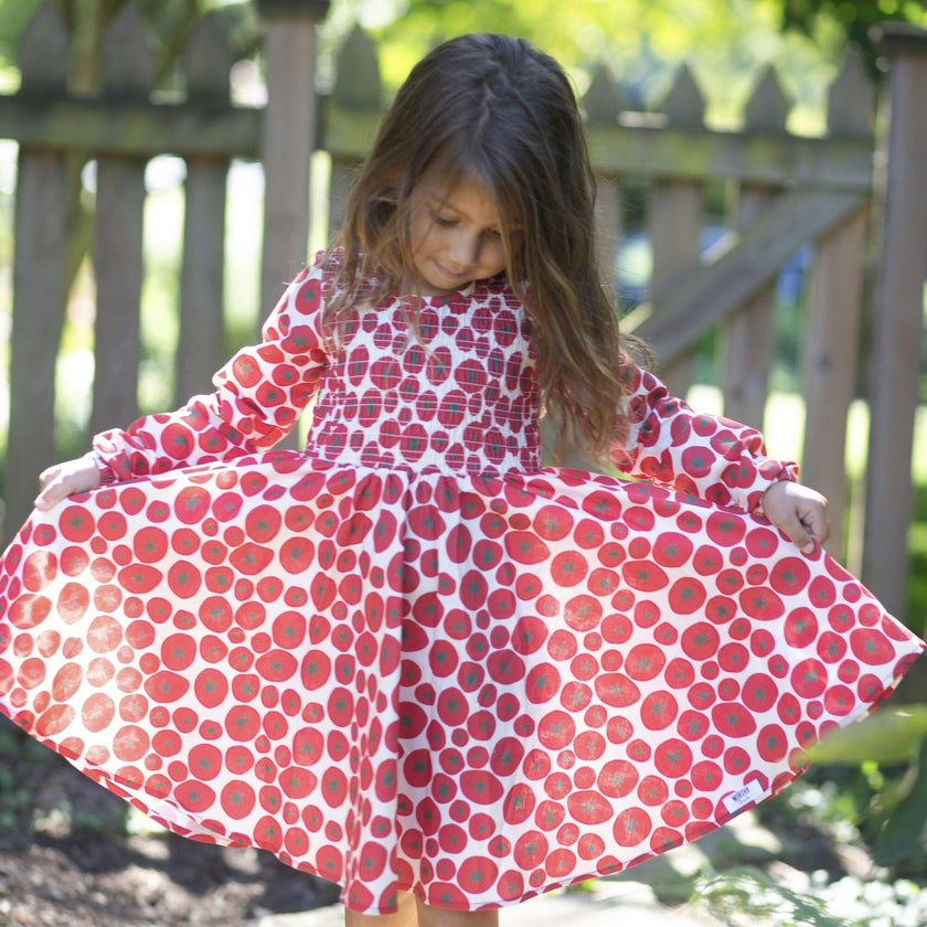 Ruched Dress in Tomato