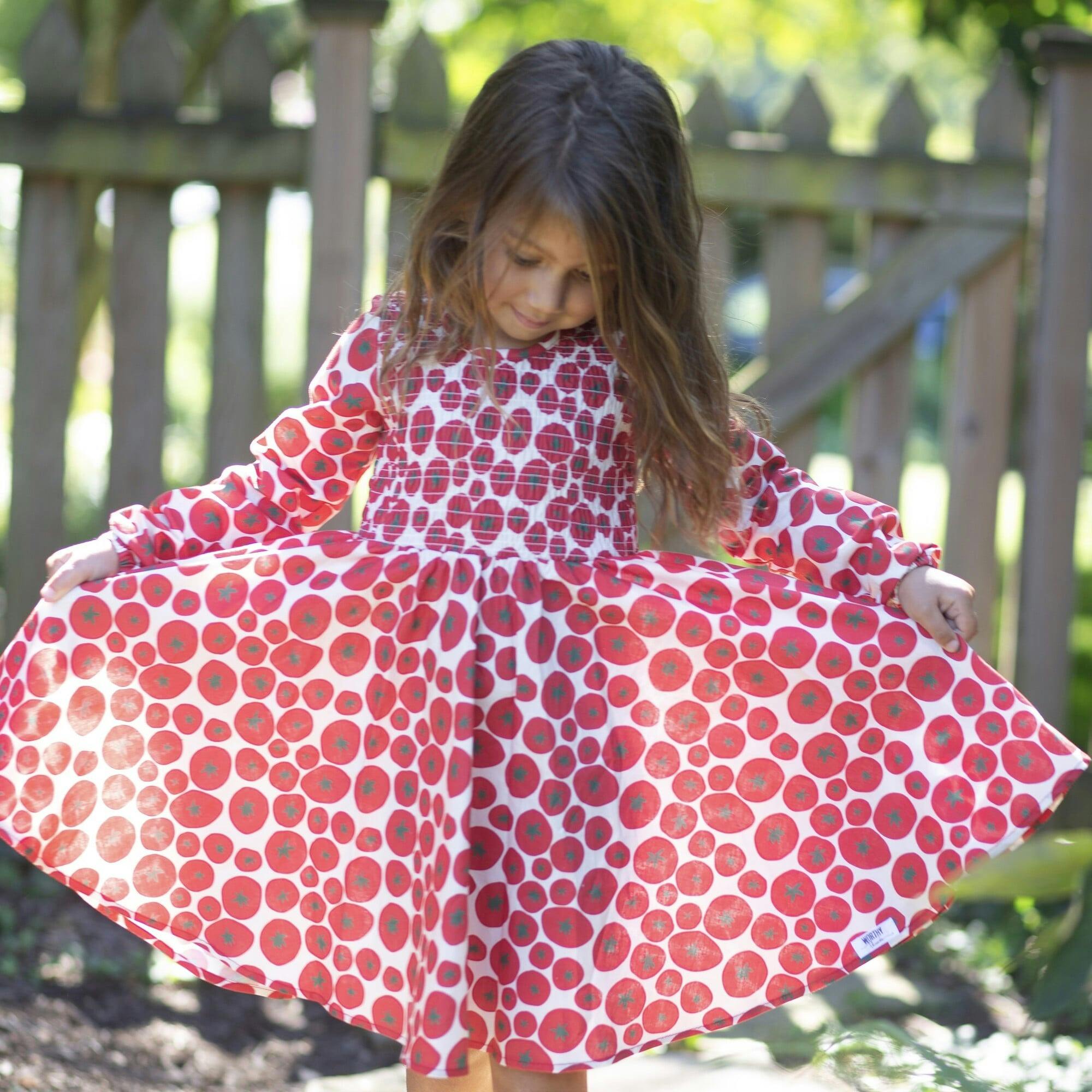 Ruched Dress in Tomato