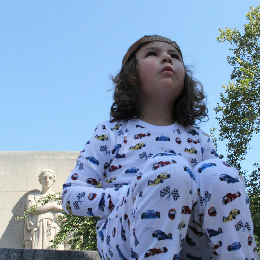 The Organic Long Sleeve Pajama Set [Race Cars]