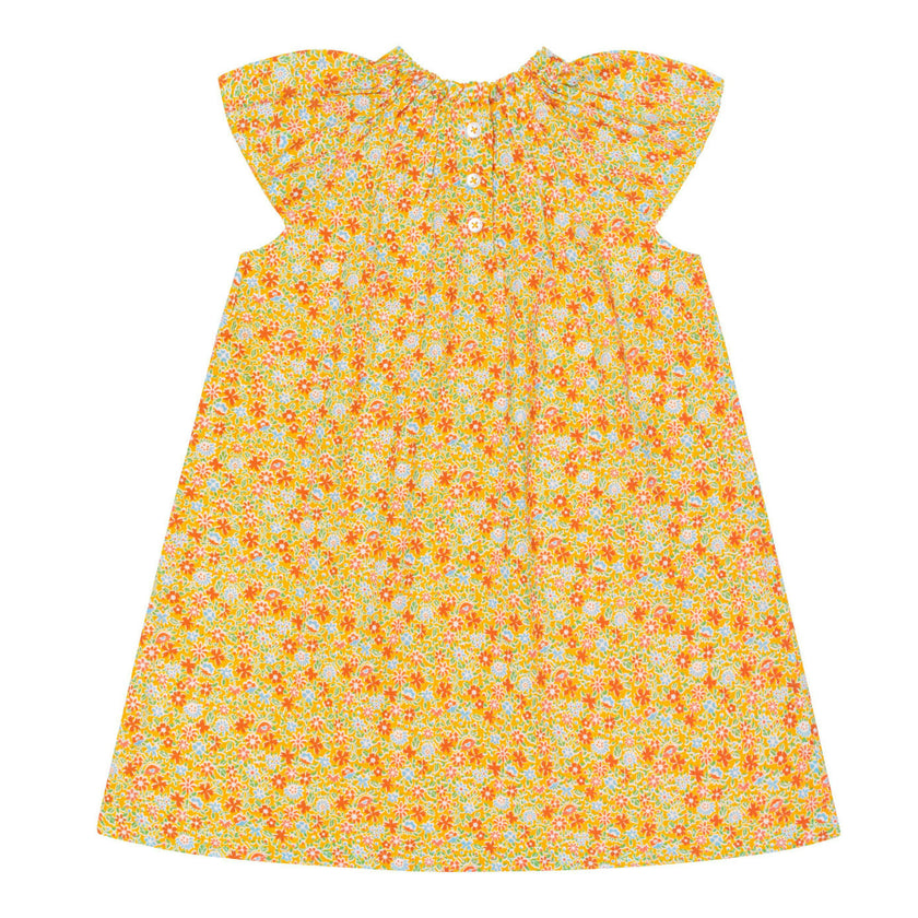 girls marigold floral shift dress