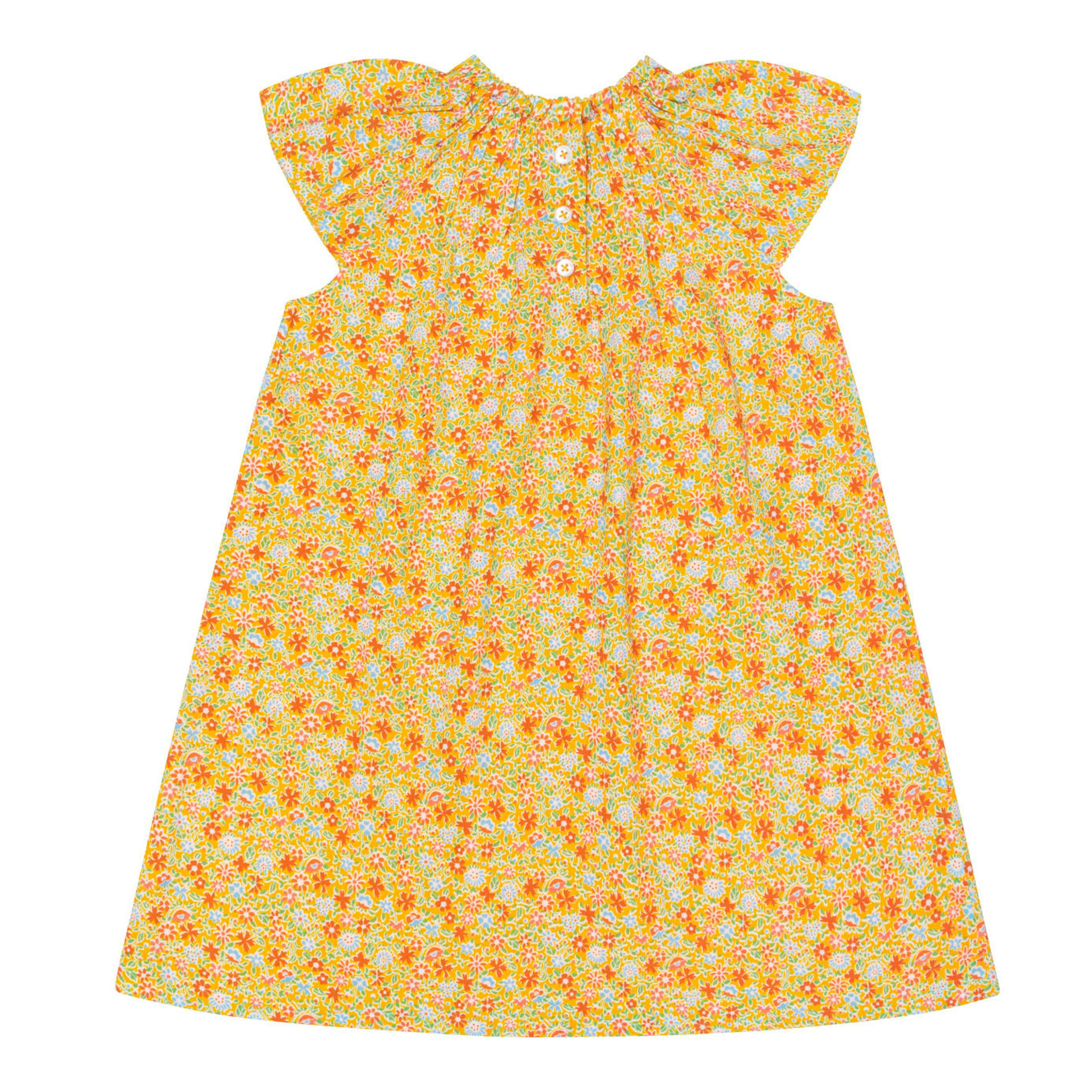 girls marigold floral shift dress