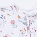 Garden Sea Creatures - 2 Way Ruffle Back Zipper Footie