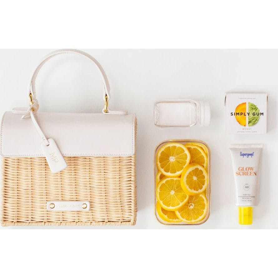 Mini Insulated Hand-Woven Wicker Lunchbox