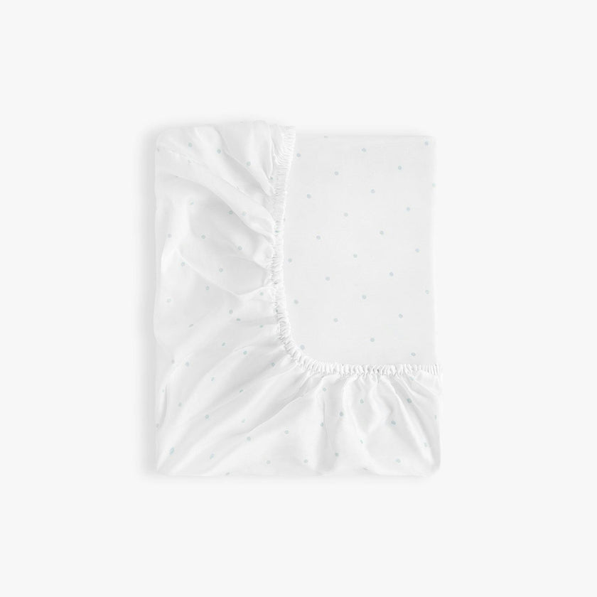 Classic Polka Dot Crib Sheet - Blue