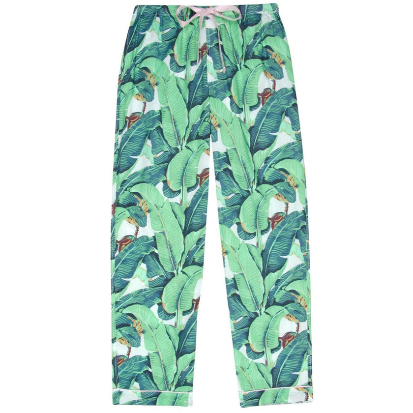 Women's Martinique® Green Banana Leaf PJ Pants - Organic Cotton Poplin