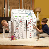 Cardboard Coloring Playhouse Gingerbread House - Kids Art & Craft