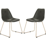 Set of 2 Dorian Midcentury Modern Leather Chair