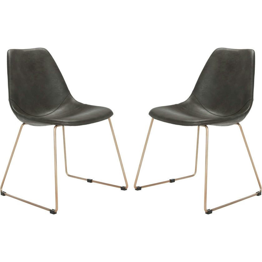 Set of 2 Dorian Midcentury Modern Leather Chair