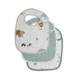 Cotton Muslin Classic Bib 3 Pack - Party Animals