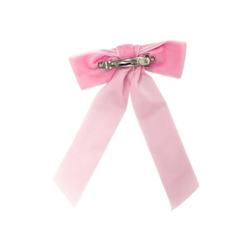 Velvet Long-Tailed Bow Barrette