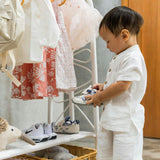 Handcrafted - Belle Kids Montessori Clothing Rack (White) - Rattan Wicker