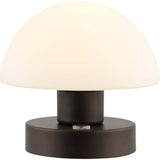 Zoe 5.75" Bohemian Farmhouse Iron Rechargeable Integrated LED Table Lamp