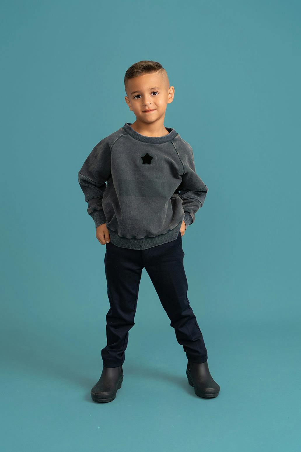 Distressed French Fleece Sweatshirt