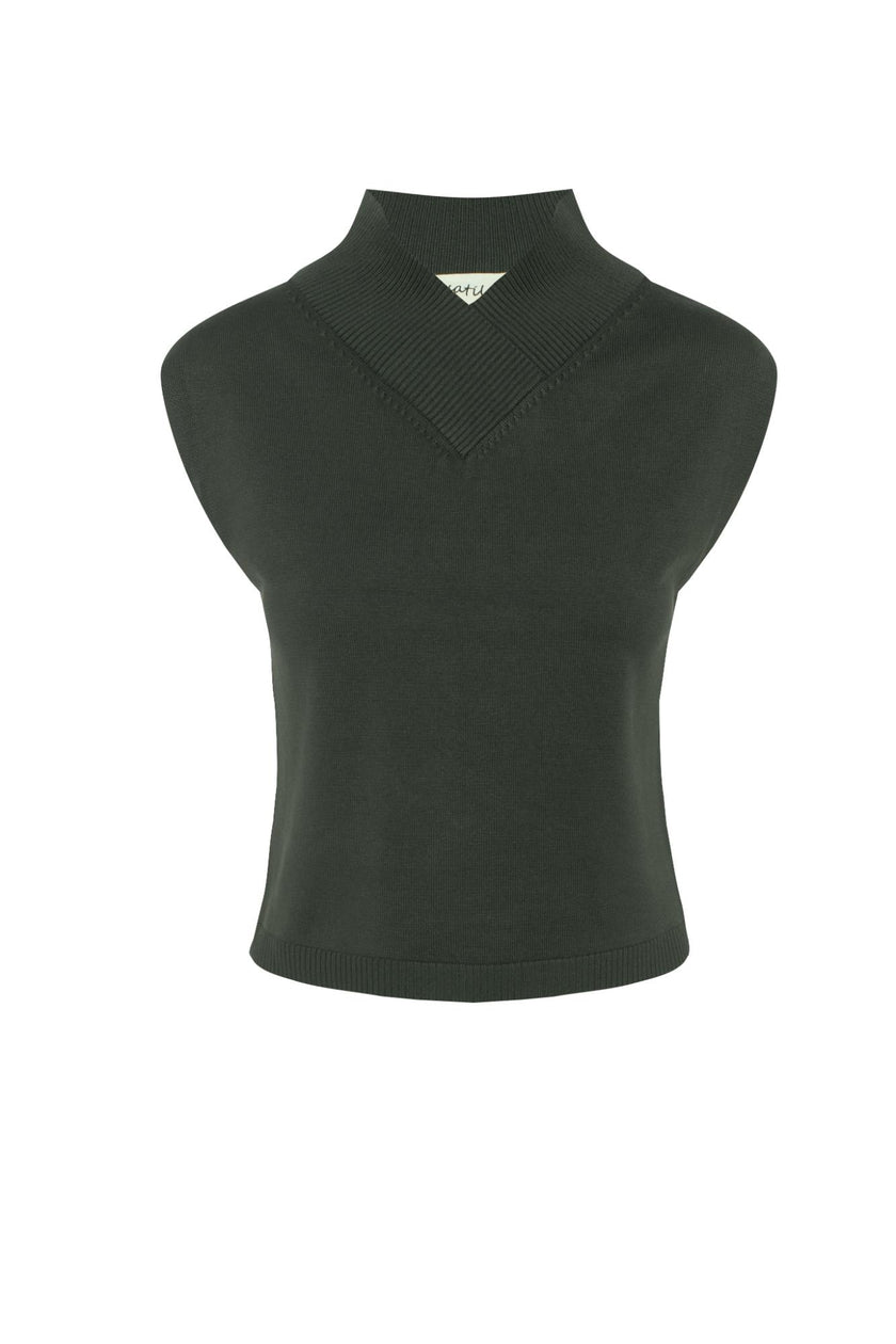 High V-neck Knit Vest