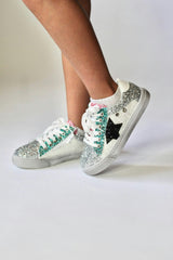 Star Glitter Sneakers, Metallic