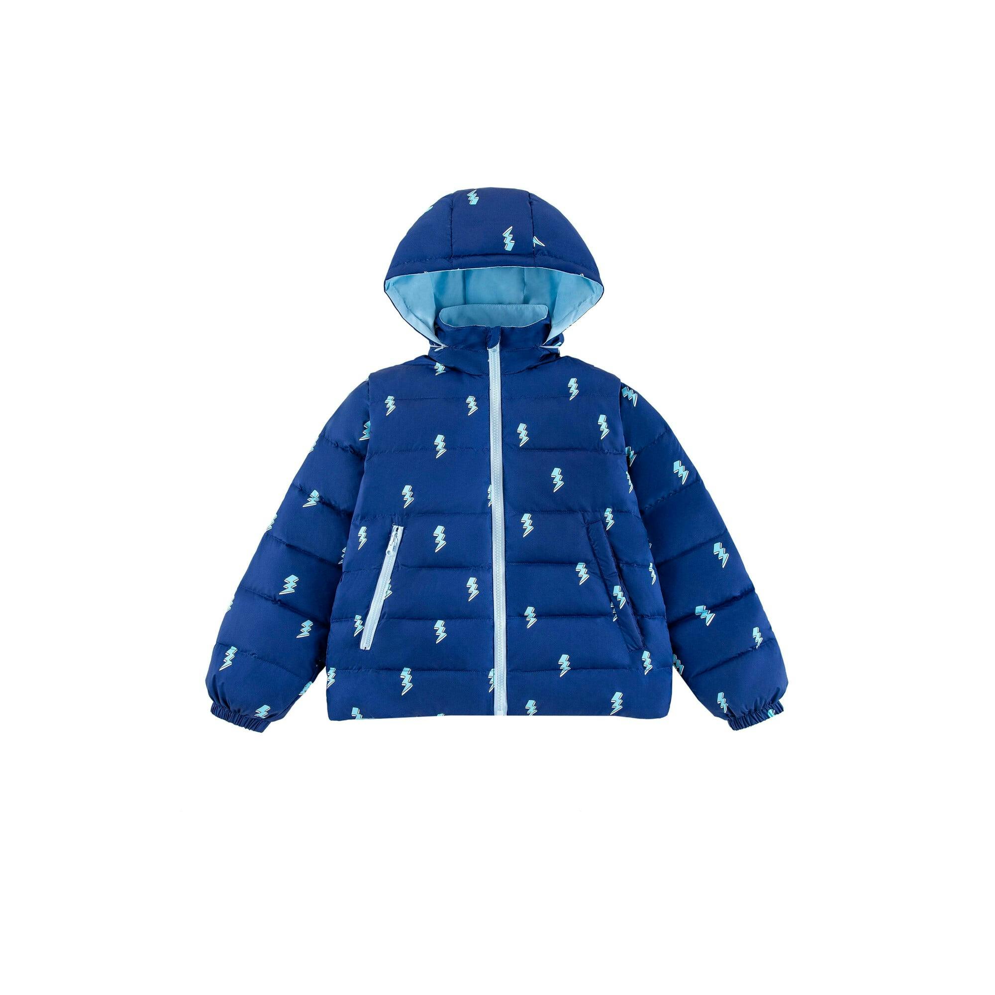 Tanner Reversible Detachable Light Puffer/Vest, Lightning Bolts