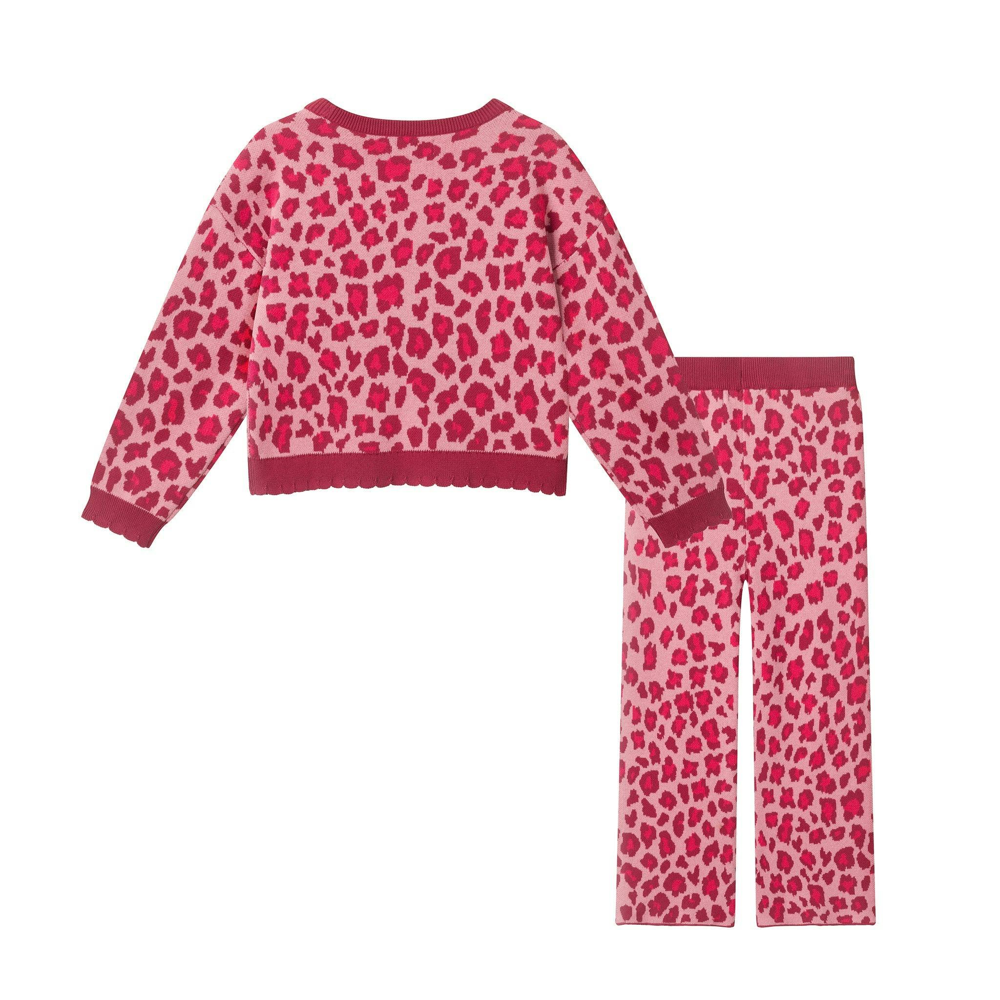 Two-Piece Sweater Set | Pink Leopard