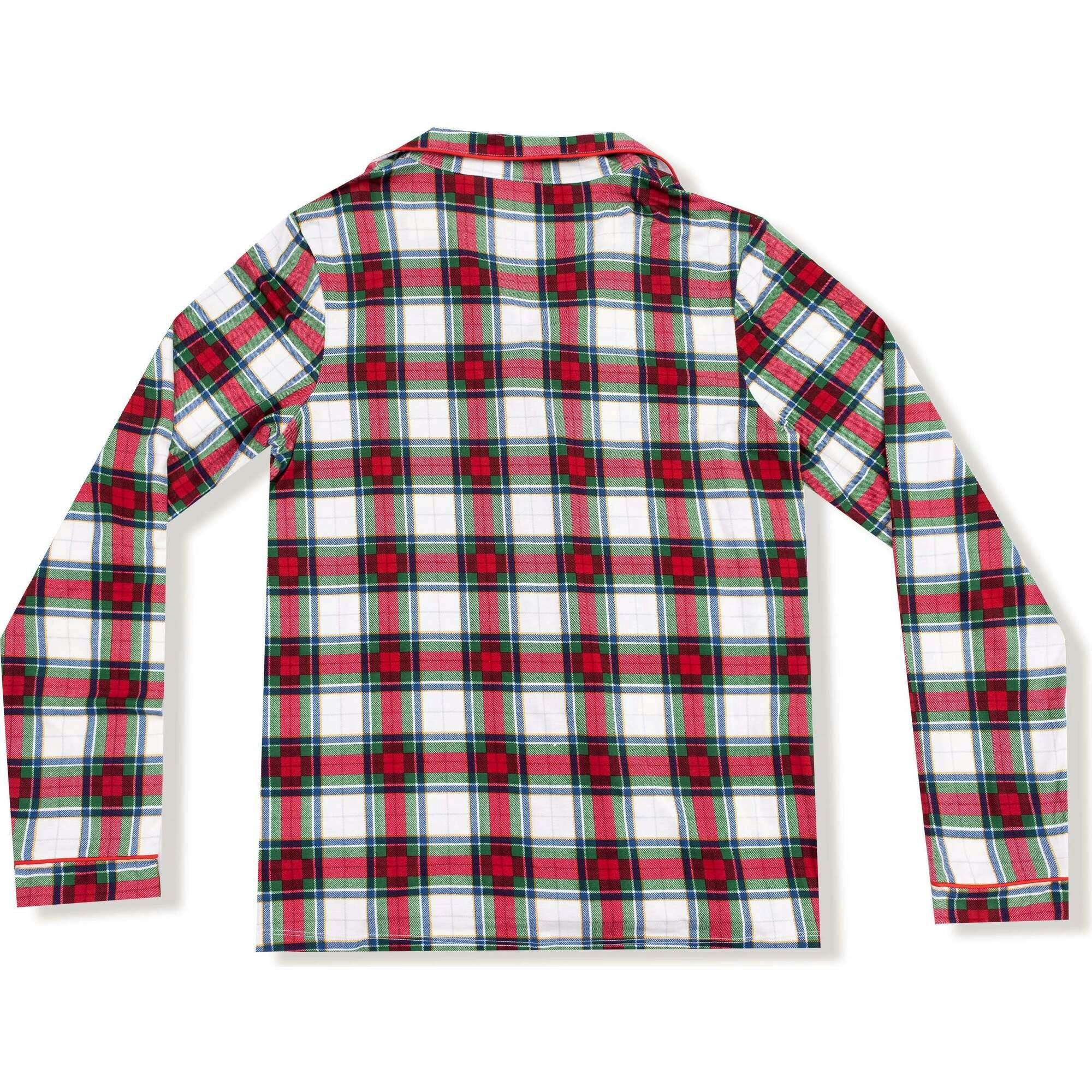Holiday Plaid - Adult Long Sleeve Coat Style Pajama Top