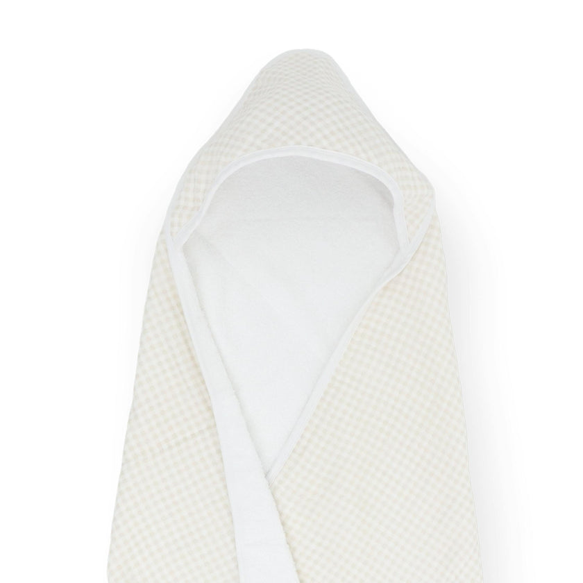 Infant Hooded Towel - Tan Gingham