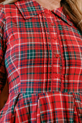 Amber 3/4 Sleeve Dress in Christmas Cheer Plaid
