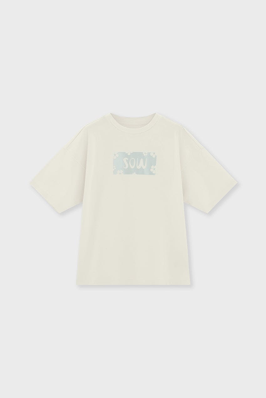Relaxed Organic Cotton T-Shirt With SOW Print