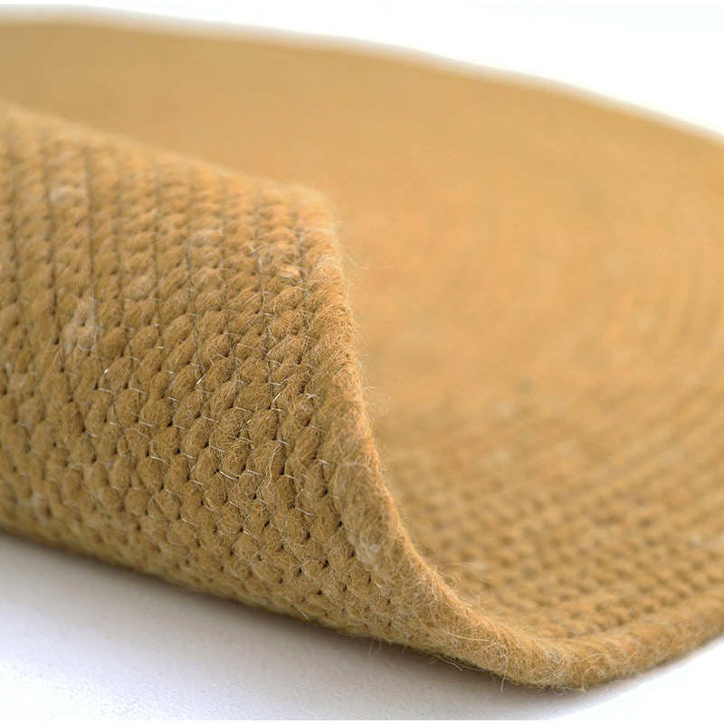 Neethu Hand-Crafted Felted Wool Round Rug, Yellow