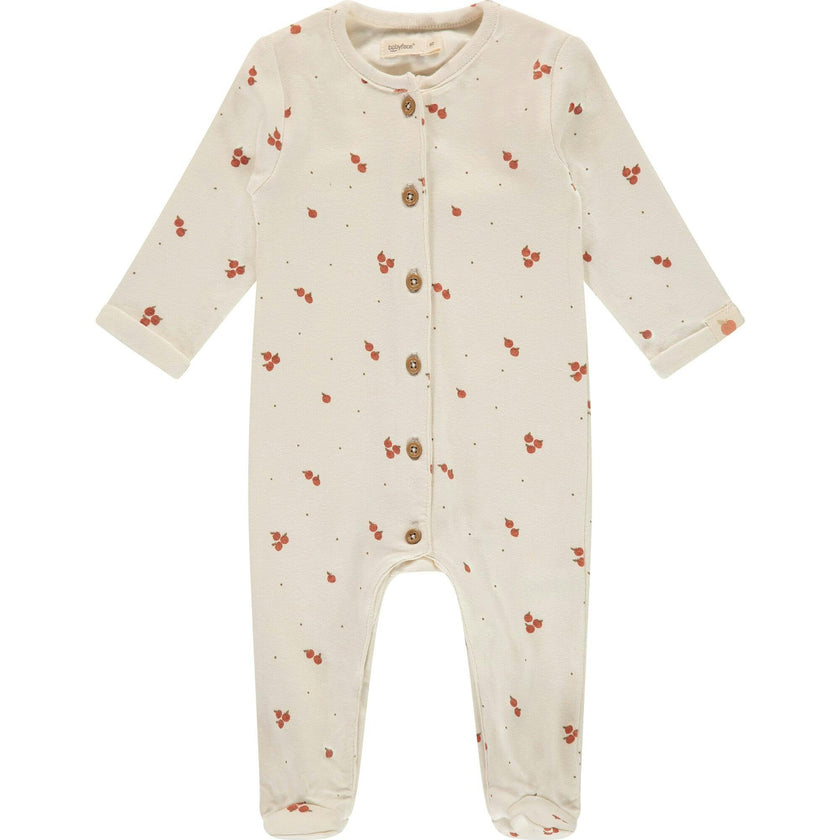 Orange Print Long Sleeve Footie