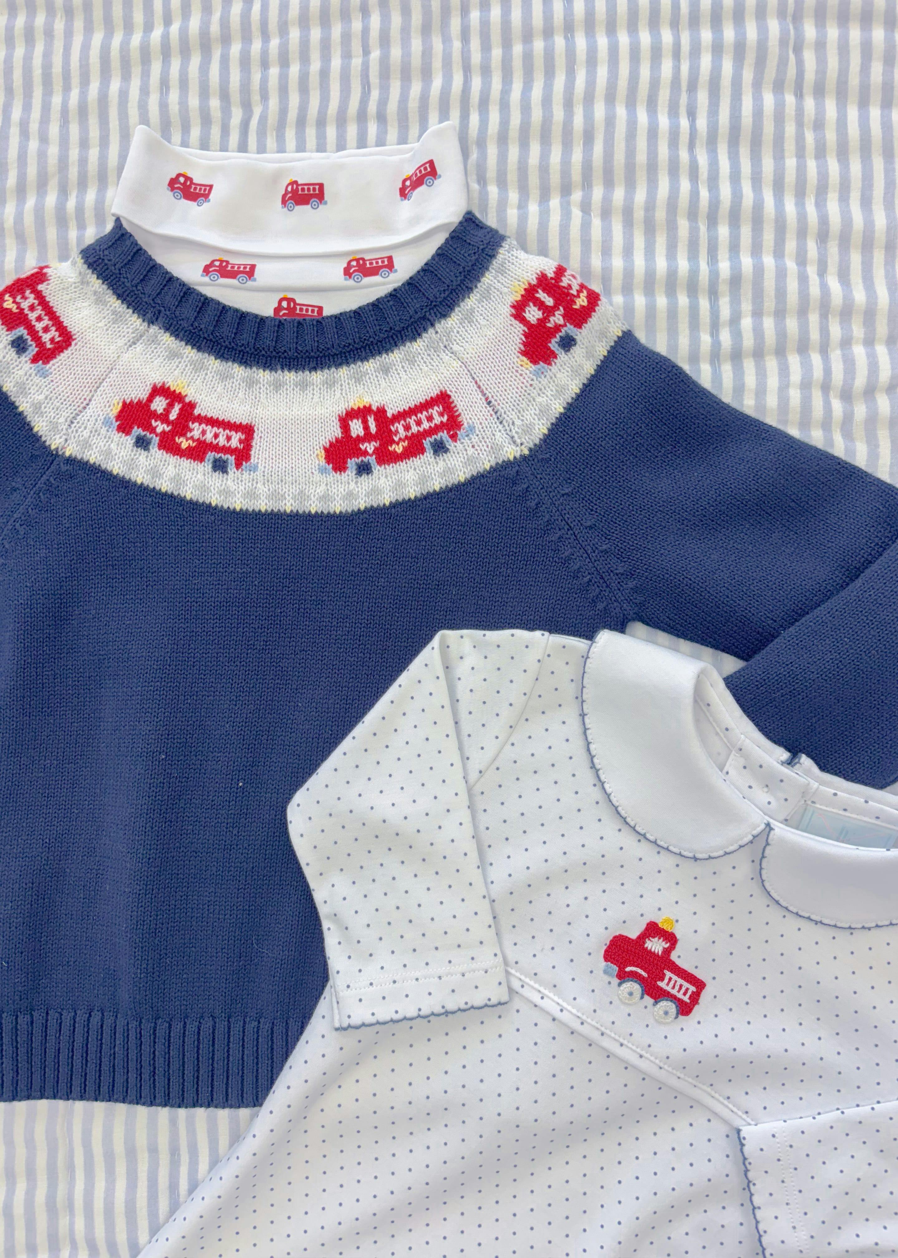 Fire Truck Fair Isle Sweater