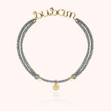 Personalized Lurex Cord Bracelet, Yellow Gold-Filled