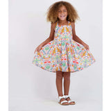 Girls Textured Cotton Poplin Dress | Pink Cheetah