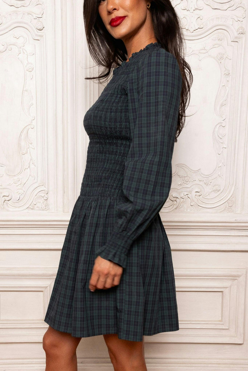 Finley Dress in Twilight Pine Plaid