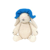 Knit Bunny with Blue Sun Hat