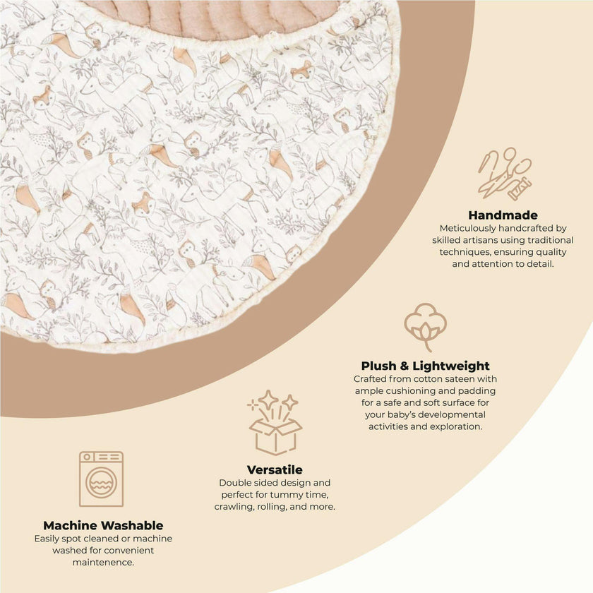 Ezra Quilted Baby Play Mat (Woodland Animal)