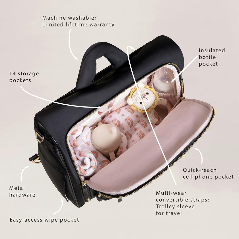 Satchel 14-Compartment Diaper Bag