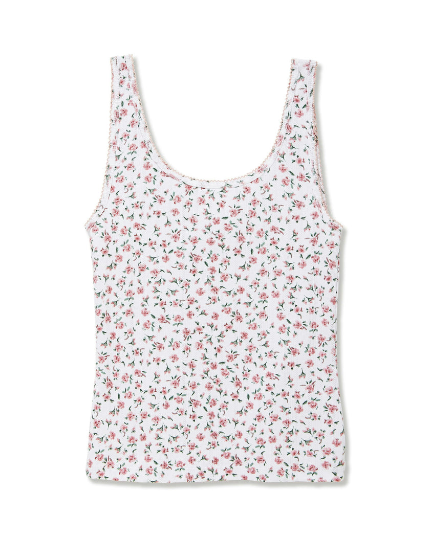Women's Pointelle Tank in Pink Floral