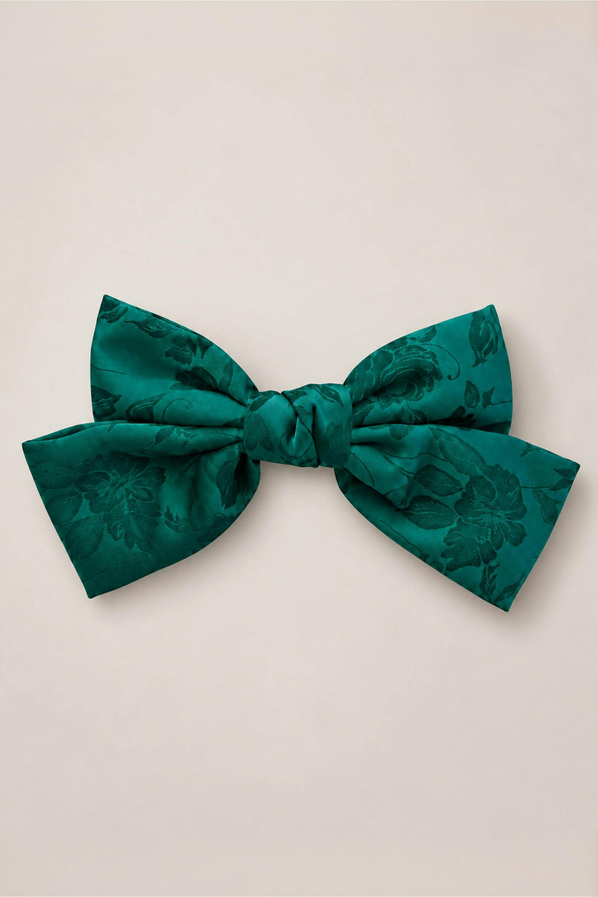 Hair Bows in Emerald Satin