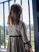 Burgundy Check Marta Girl Dress