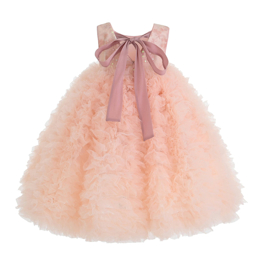 Pink Beatrice Ruffled Tulle Dress