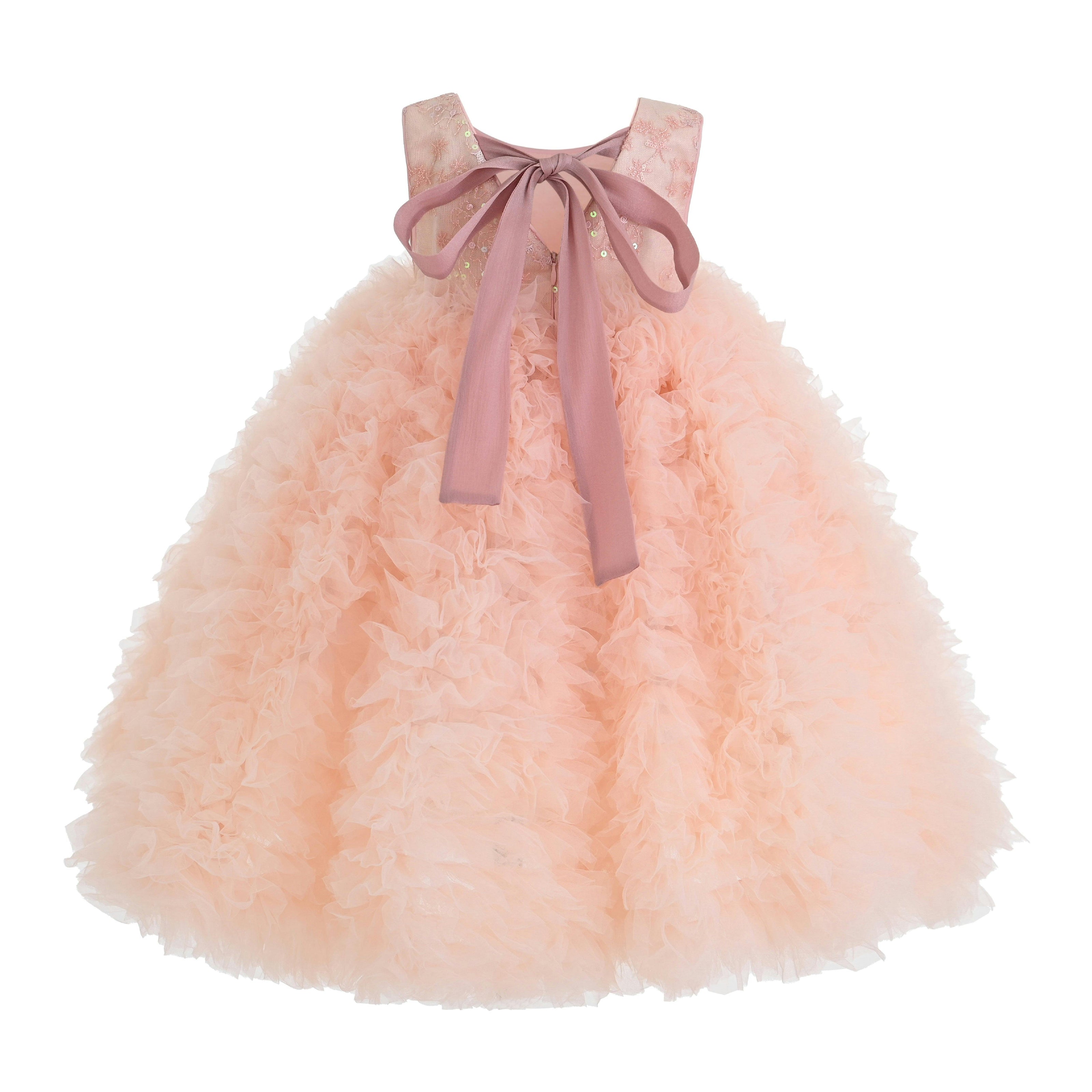 Pink Beatrice Ruffled Tulle Dress