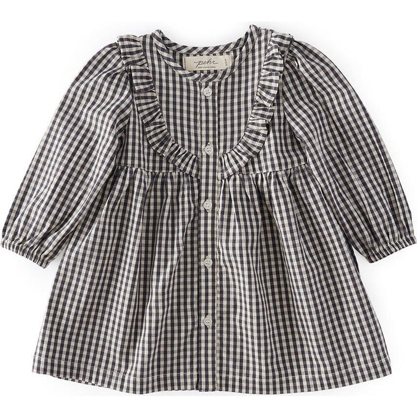 Indigo Gingham Dress, Blue