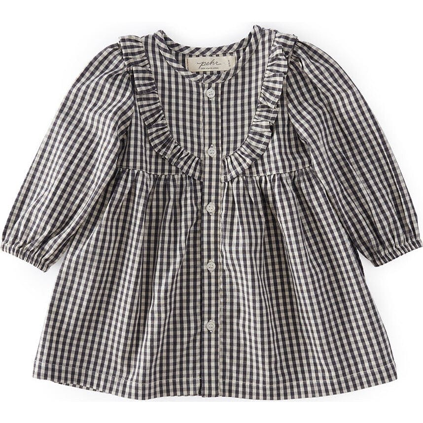 Indigo Gingham Dress, Blue