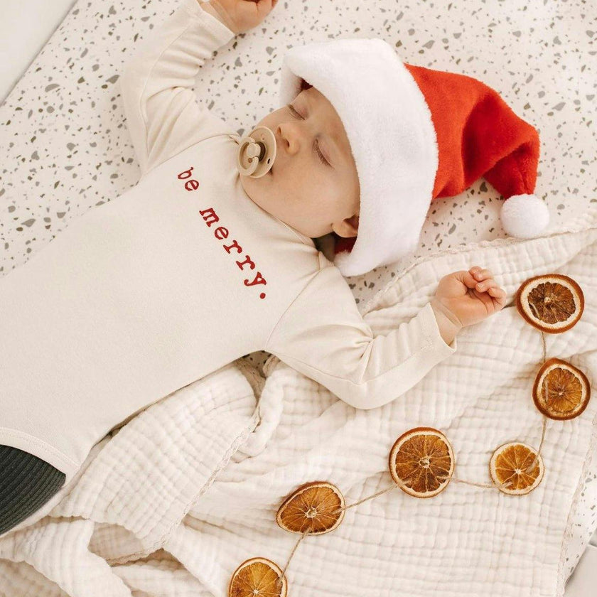 Be Merry Organic Cotton Baby Bodysuit Long Sleeve